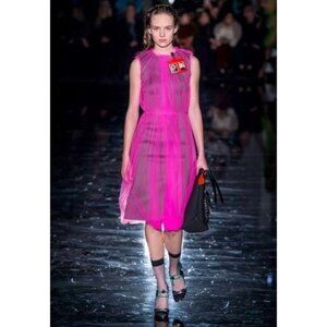 PRADA RUNWAY TULLE OVERLAY DRESS SIZE XS/S US 38 IT WITH TAGS $4500
